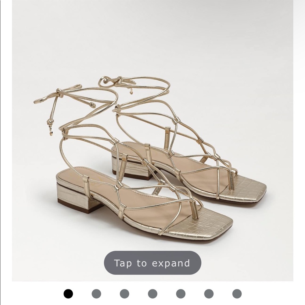 J Crew Gold Strappy Ankle Gladiator Ballet Sandals Low Heel